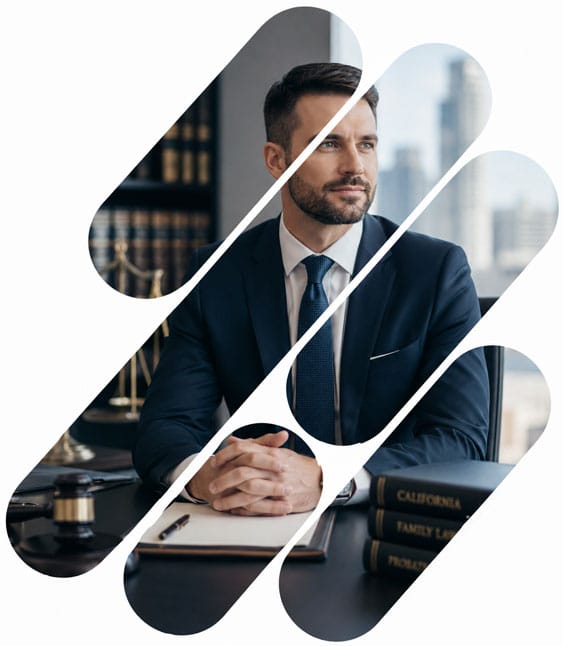 Attorney sitting at desk with his hands crossed